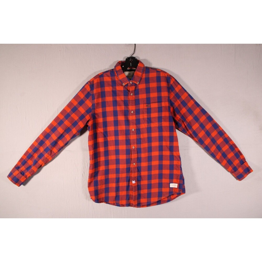 Scotch & Soda Amsterdam Couture Men's Large Red Blue Plaid Button Up Shirt